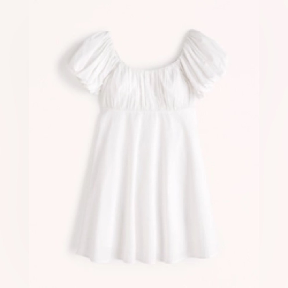 Abercrombie & Fitch Women's Ruched Puff Sleeve Mini Dress